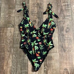 Beach Joy flamingo one piece swimsuit